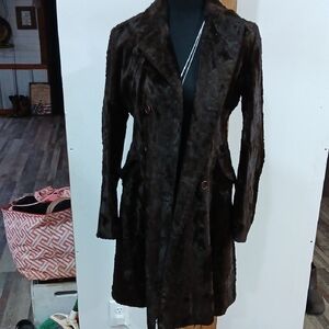 Chic Dark Brown Women's Trench Coat ROUGE AND LEVRES made In ITALY size M